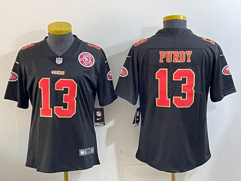 Youth San Francisco 49ers #13 Purdy Black Gold 2024 Nike Vapor Limited NFL Jersey style 12021->youth nfl jersey->Youth Jersey